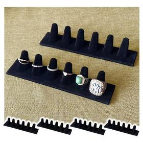7th Velvet 444-4p 4pcs Ring Display Holder For Jewelry Stand Displays S