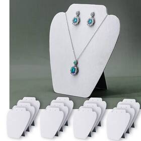 7th Velvet 712192519511 12 Pcs White Jewelry Necklace Display Stand For Selli