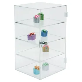 1109-b 888 Display Usa 3 Removable Shelf Acrylic Rectangular Case With Mirror Bottom -