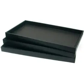 888 Display Usa Inc 750251493846 3-piece 1-inch Deep Black Full Size Plastic Stackable Jewelry