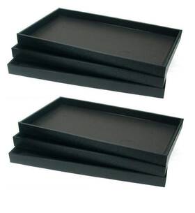 888 Display Usa Inc 750251493853 New 6-piece 1-inch Deep Black Full Size Plastic Stackable Jew