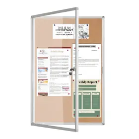 Lk6090cork A Airllen Lockable Display Case 24x36 - Enclosed Cork Bulletin Board With Locking Door