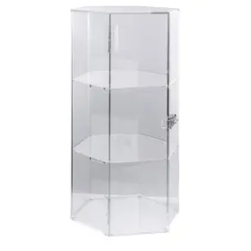 1479 Aarco Display Products Clear Acrylic Hexagon Countertop Showcase
