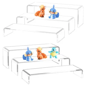 6pcs-12 Acina Large Acrylic Display Risers Clear Rectangular Showcas