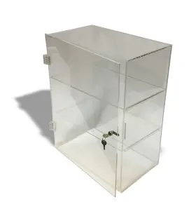Acrylic Mega Store 763437203665 3 Tier - Large Lockable Display Cabinet Case/bakery