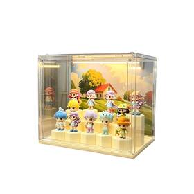 Adj.power 666871399737 Led Lighted Acrylic Display Case For Collectibles Clear Dustproof Box Po