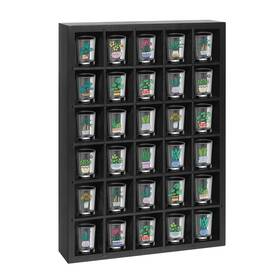 Agjidso 30shotdisplay-1p Shot Glass Display Case 30 Slots Holder Wall Mounted Solid Wood Shadow Box