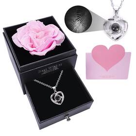 Agqwr 750108884049 Rose Necklace For Women Birthday Gifts Girlfriend 100 Languages I Love