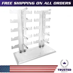 Allpdesky 760412011789 Two Row Sunglasses Rack 10 Pairs Glasses Holder Display Stand Transparent