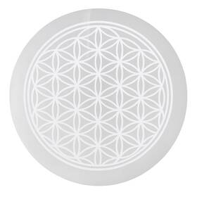 Anaya Agate Sp-3f Selenite Crystal Charging Plate - Engraved Flower Of Life Healing Stones Coas