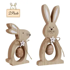 Fhtz001 Antizz 2pcs Easter Decorations For The Home Farmhouse Rustic Wooden Brown Fhtz001 Antizz 2pcs Easter Decorations For The Home Farmhouse Rustic Wooden Brown