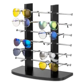 Apl Display 779139057772 Polmart Sunglass/eyewears Stand Black Double Towers 12-pair