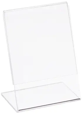 112739 Azar Displays 2.5 Inch W X 3.5 H Vertical L-shaped Sign Holder -10pk