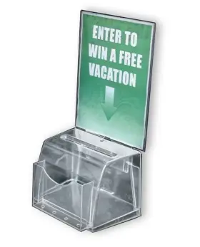 206007 Azar Displays Transparent Medium Lottery Box / Suggestion Sku
