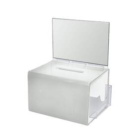 Azar Displays 206390 Desk Organizers Lottery Box 14 Inch X 10 Extra Large Acrylic White
