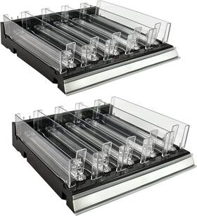 Azar Displays 225830-tall-blk Tall Divider Bin Cosmetic Tray Pushers Black 2pk