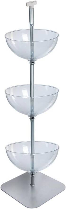 Azar Displays 751603 3-tier Bowl Organizer Floor Standing Tiered Bowls Rack 16 Inch