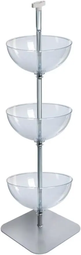 751603 Azar Displays 3-tier Bowl Organizer Floor Standing Tiered Bowls Rack 16 Inch