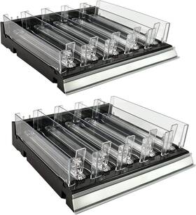 Azar Displays 850031422988 225830-tall-blk Tall Divider Bin Cosmetic Tray Pushers Black 2pk