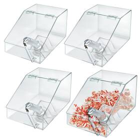 Azar Displays 850063332798 400418-4pk 1.5 Gallon Acrylic Candy Bin With Lift-open Top And