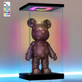 Azeyn Azeyn-031n Clear Acrylic Display Case With Light For 400% Bearbrick Multiple Color Ligh