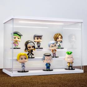 Azeyn Azy-006 Clear Acrylic Display Case With Light 3 Tier Box Stand Assembly Dus