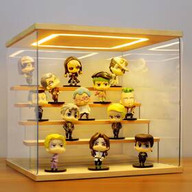 Azeyn Wd-003 Clear Acrylic Display Case With Light 5 Tier Box Stand Assembly Dus