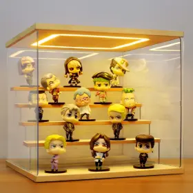 Wd-003 Azeyn Clear Acrylic Display Case With Light 5 Tier Box Stand Assembly Dus