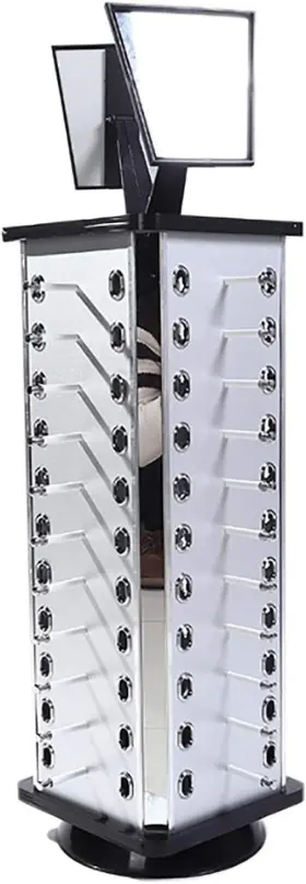 Bananun 800689634721 44pairs Glasses 360 Rotating Counter Top Sunglasses Display Rack With Mirror Square