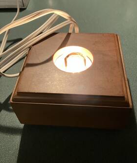 Bards 783751004601 Fruitwood Square Lighted Display Base 2 Inch H X 4 W D