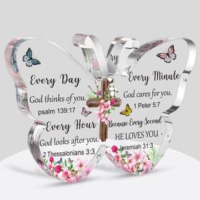 Barydat Verses-12 Christian Gifts Bible Verses Religious For Women Men Light Blue