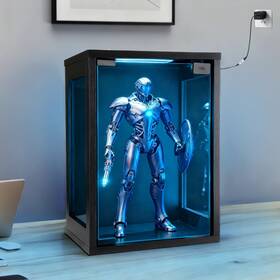 Bearut 3glass Box Wall Mounted Display Case Shadow Box With Rgb Lights Led Cabinet With