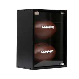 2cqh Bectsbeff 2 Football Display Case Wall Mount - Solid Wood 98% Uv Blocking Shadow Box Fo