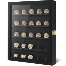 Gre-beeveer-466 Beeveer 25 Pcs Championship Ring Display Case Baseball Holder Locka