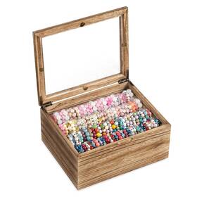 Bellaownia Jt036301 Bracelet Display Box With Clear Lid And Rods Bangle Organizer Storage Case