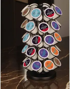 168040x  Blacksmith Family 40x K Cup Holder Coffee Pod Carousel Organizer Stand 360 Rotating Black