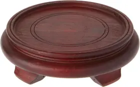 Bb66-0005 Brand Dark Wood Decorative Base 1.875 Inch H X 6.25 W D 5 Display Diameter