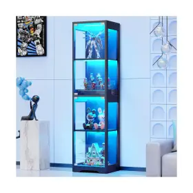 Bd007 Brottar Glass Display Cabinet 4-tier Curio Cabinets With 3 Color Lights For
