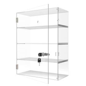 Bsrtop 469682421190 Clear Acrylic Countertop Display Case 4-tier Showcase With Lock Key - Detach