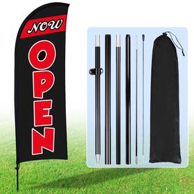 Buryeah Bo-buryeah-2288 Now Open Flag Banner For Business Advertising 7 X 5.4 Ft Feather Flag