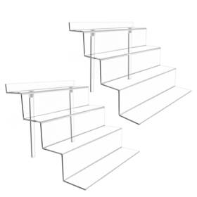 Bycy 745678545032 Display Stand 4 Tier Black Riser 2 Pack Displays Perfume Organizers T