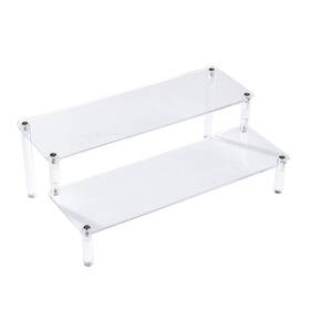 Bycy Ds-2tc-12x3.9 Acrylic Clear 2-tier Riser Display Shelf For Figures Desserts Holder C
