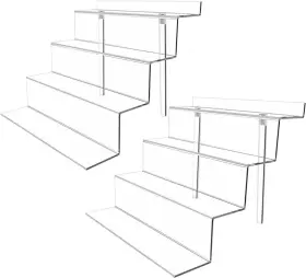 Step-4t-12 Bycy 6-2pack Display Stand 4 Tier Black Riser 2 Pack Displays Perfume Organizers T