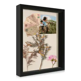 Cd051550-md11x14-bk Ccdcc 11x14 Shadow Box Display Case With Tempered Glass Black Wooden Large Memory