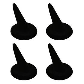 Cchude 632016599430 4 Pcs Black Velvet Finger Ring Display Stand Cone Holder Rack Jewelry Ho