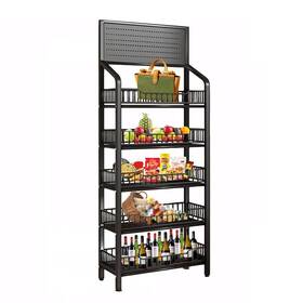 Cdduola Jiazi-5 5 Tier Retail Display Rack Snack Organizer Stand With Wheels And Hooks Candy