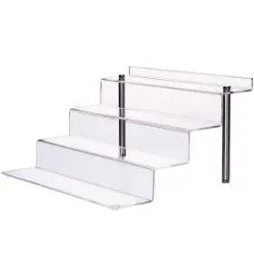 Cecolic 747356607995 Acrylic Riser Shelf 4 Tier Clear Display Stand For Collectibles Pop Figures