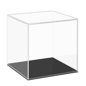 Cliselda 654610032023 Acrylic Display Case With Black Base 4x4x4 Inch Clear Squ... Fast Ship