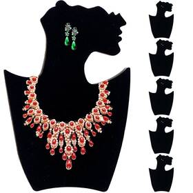 Codant 15bvnd22-mannequin6p 15 Inch Black Velvet Necklace Display Stands For Selling Jewelry Sta