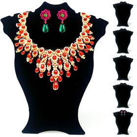 Codant 768472219961 14.5 Inch Tall Black Velvet Necklace Display Stands For Selling Tabletop Long